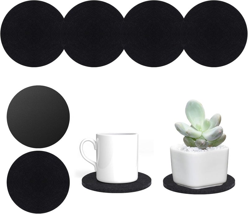 AHFCANG Plant Coaster Mat Reversible(Fabric/Leather),6Pcs Plant Coasters for House Plants Indoor & Outdoor,Household Products Absorbent/Waterproof(4inch) - Image 1